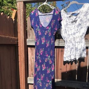 Jersey maxi dress in beautiful pink flower print